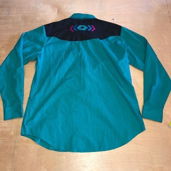 Ely Country Charmer South‎ Floral Embroidered Western Shirt Pearl Snap Large - Picture 4 of 4